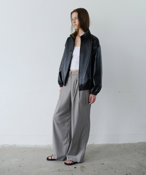BELTED PINTUCK широкий SLACKS - серый
