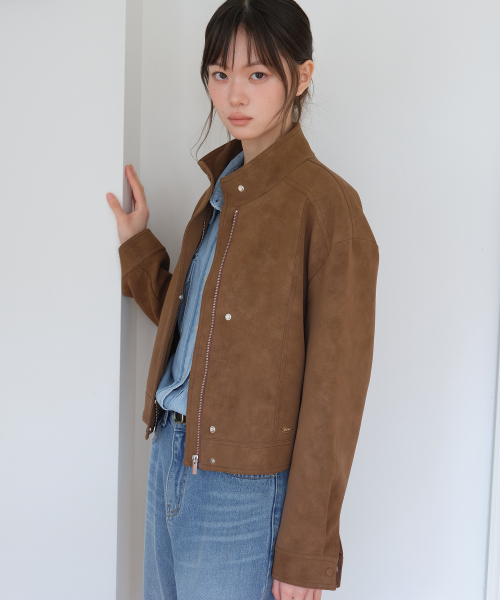 замша BLOUSON JACKET_BROWN
