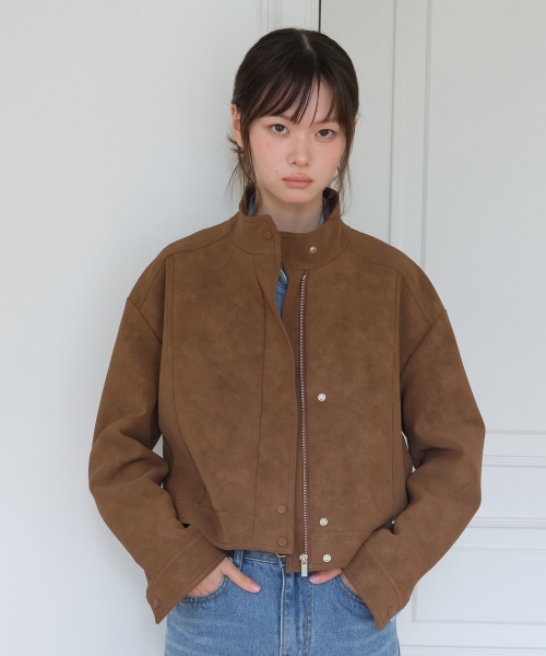замша BLOUSON JACKET_BROWN
