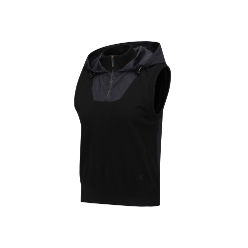 WOMEN FA с капюшоном вязаный VEST_BK