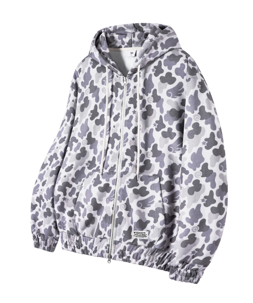 Худи на молнии Angel Camo Charcoal