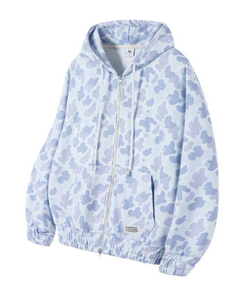 Худи на молнии Angel Camo_Blue