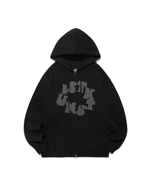 CIRCLE LOGO HOOD ZIP UP_BLACK(IK2FFMM481A)
