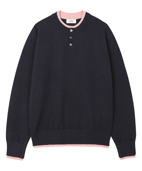 Многослойный кроп-трикотаж хенли - Navy