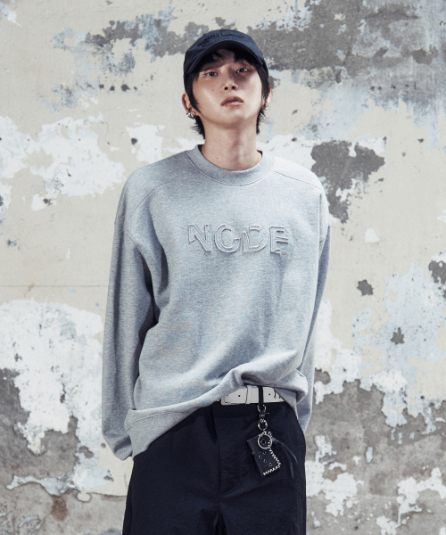 DEV:7 APPLIQUE LOGO SWEATSHIRT _MELANGE серый