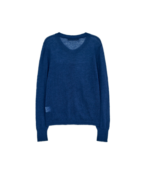 Mohair прозрачный кардиган, синий