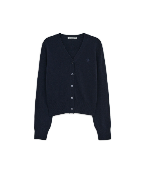 кашемир Basic V-neck кардиган, темно-синий