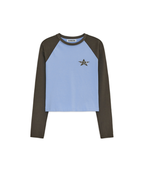 Raglan длинный рукав топ, уголь