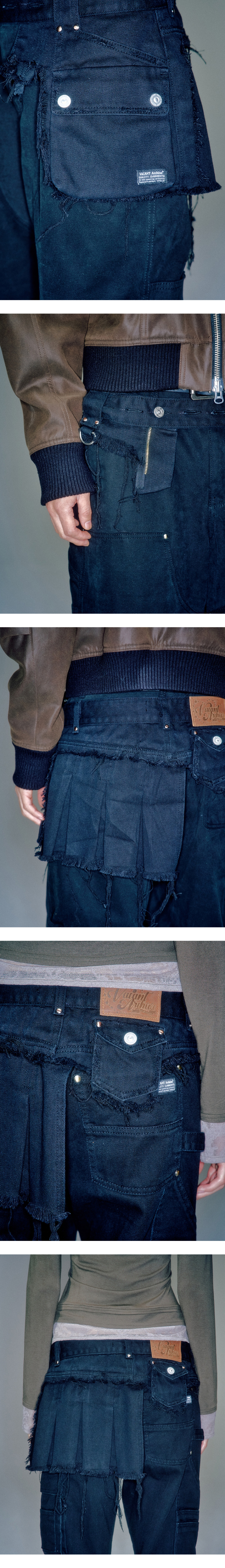 베이컨트 아카이브(VACANT ARCHIVE) AARON LAYERED POCKET BELT BLACK