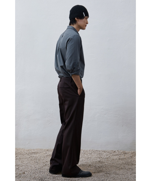 Flared шерсть Trousers - коричневый