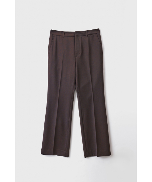 Flared шерсть Trousers - коричневый