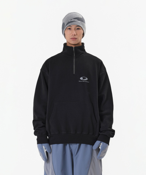 CIRCLE LOGO HALF ZIP SWEATSHIRT черный