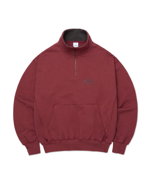 CIRCLE LOGO HALF ZIP SWEATSHIRT BURGUNDY