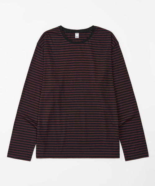 фейд полоса длинный рукав (BURGUNDY)