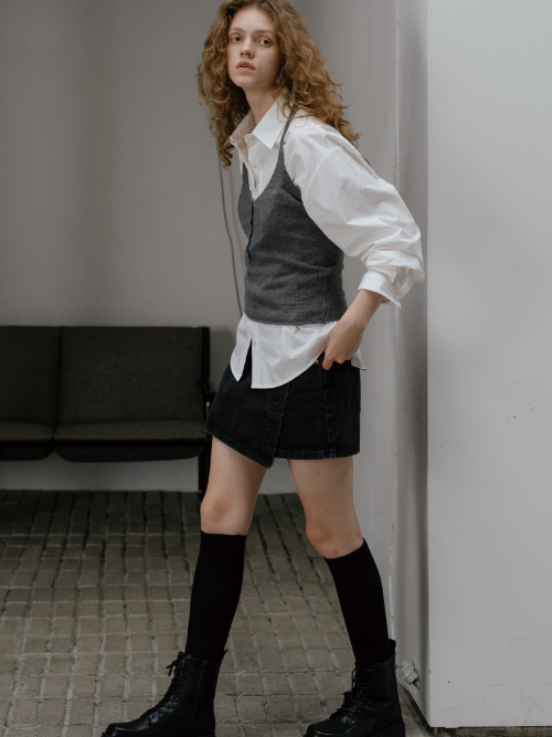 Halter neck knit vest FRFA01NT03_Dark gray