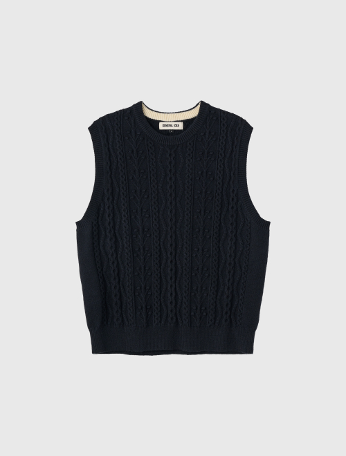 Классический трикотажный жилет MAN с круглым вырезом Dark Navy / SBE3M06004