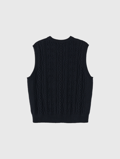 Классический трикотажный жилет MAN с круглым вырезом Dark Navy / SBE3M06004