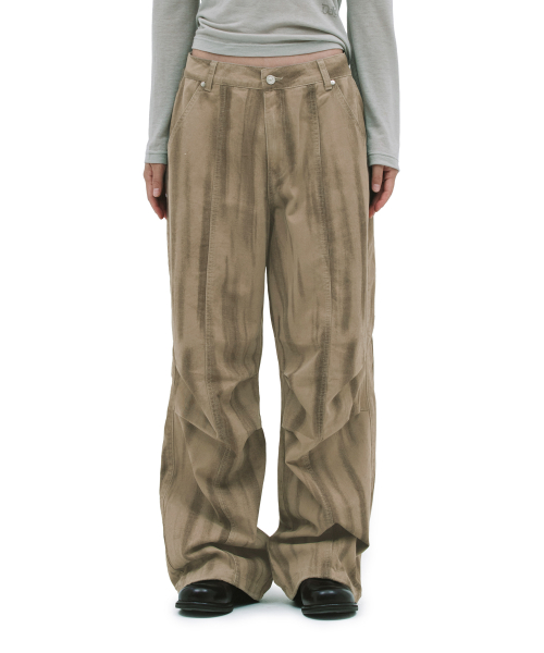 BLUSHED PARACHUTE PANTS [BROWN]