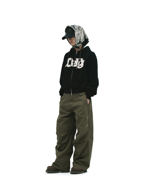 STUD PARACHUTE PANTS [KHAKI]