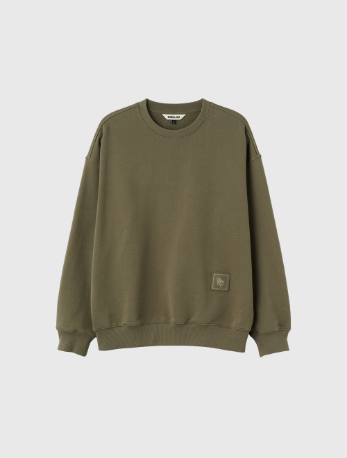 Унисекс свитшот с логотипом хлопковый KHAKI / SBE3U51003
