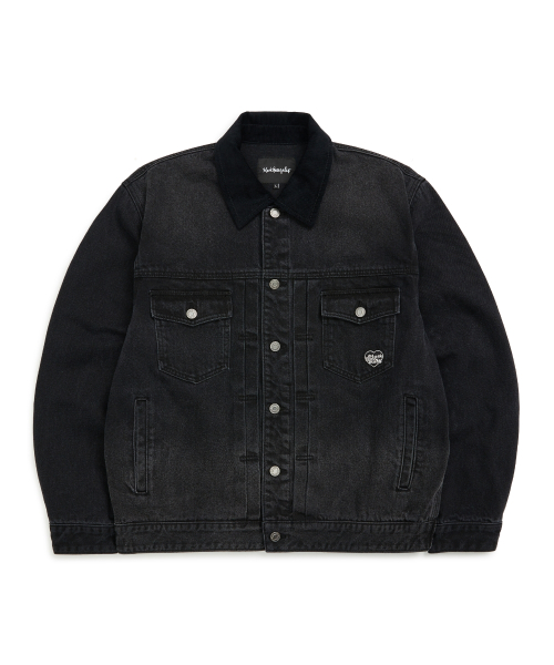 Heart Collection деним вошедшая куртка — Black