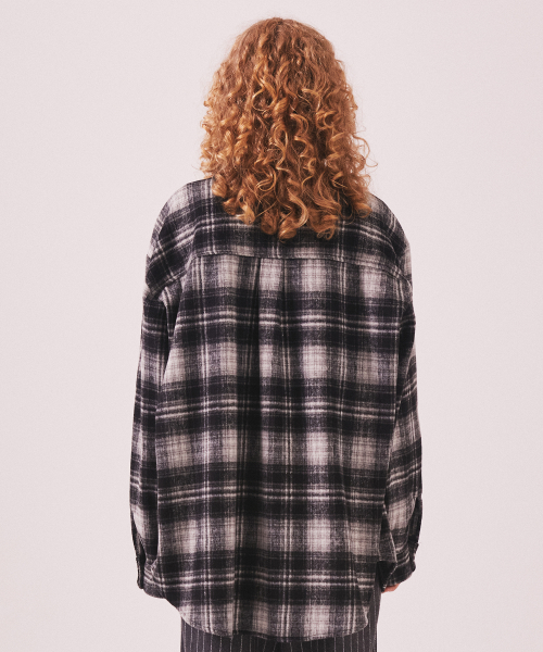 MNS Classic Check Oversized Shirt Jacket_Black