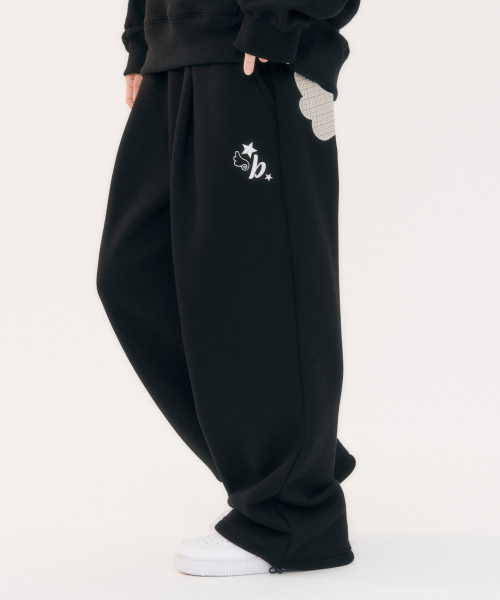 Angel Star Patch Straight string pants AP903 (Black)