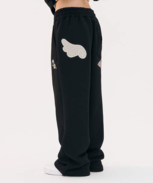 Angel Star Patch Straight string pants AP903 (Black)