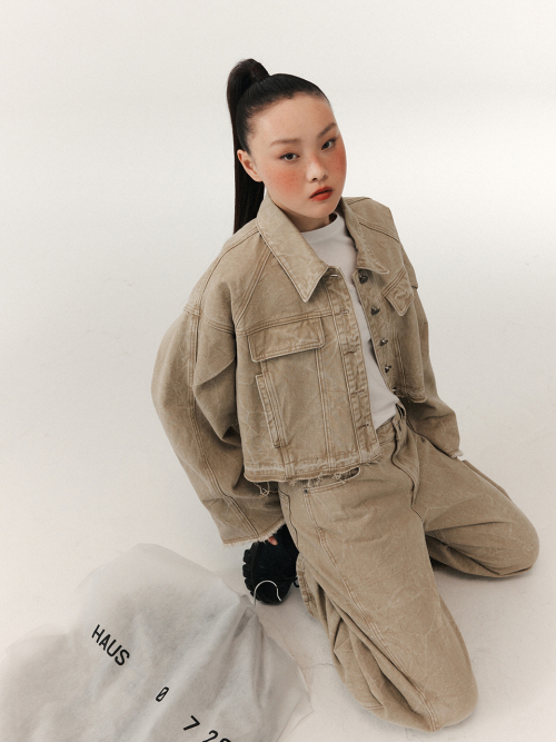 CREASE RAGLAN JACKET BEIGE