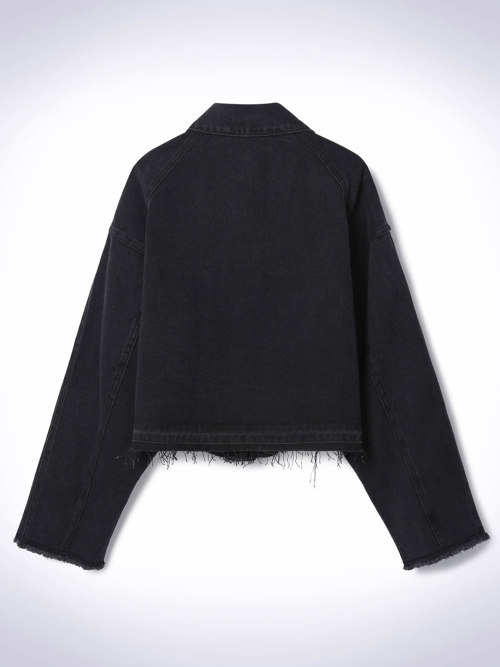 CREASE RAGLAN JACKET BLACK