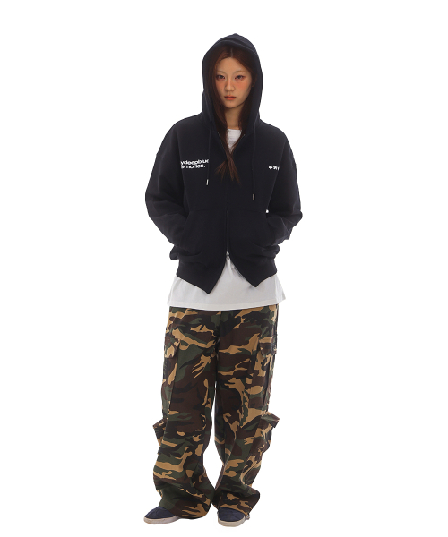 (zp) MM SYMBOL LOGO 2WAY ZIP-UP (BLACK)