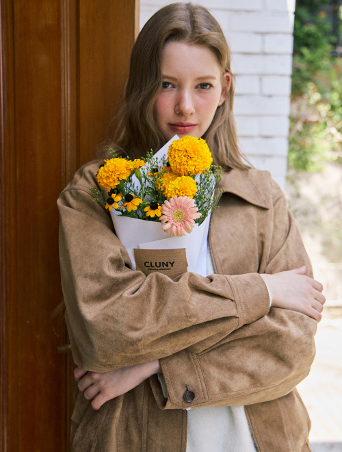 Marron suede jacket - beige