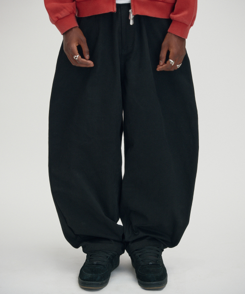 WIDE CHINO PANTS [BLACK]