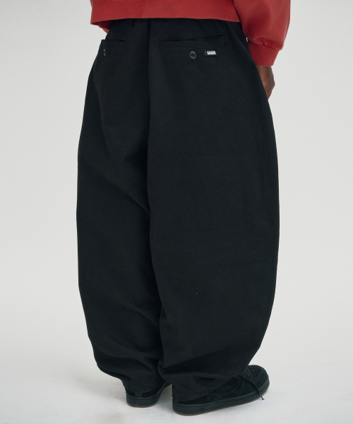 WIDE CHINO PANTS [BLACK]