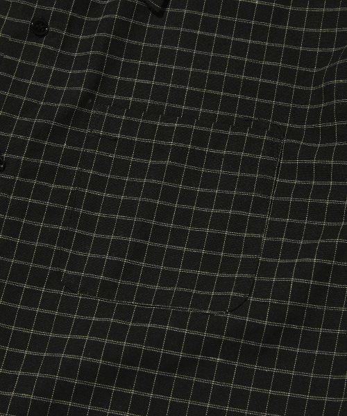 CROPPED CHECK SHIRT [BLACK]