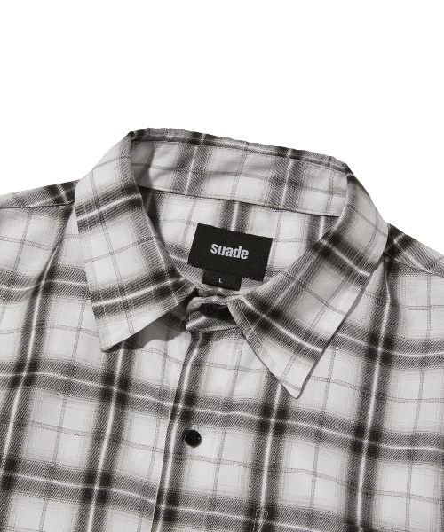 CROPPED CHECK SHIRT [WHITE]