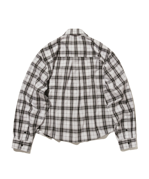 CROPPED CHECK SHIRT [WHITE]