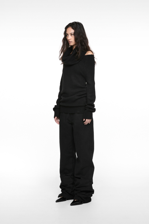 REVERSE COTTON PANTS CHARCOAL