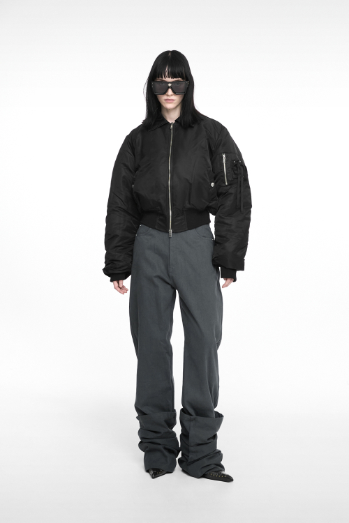 REVERSE COTTON PANTS CHARCOAL