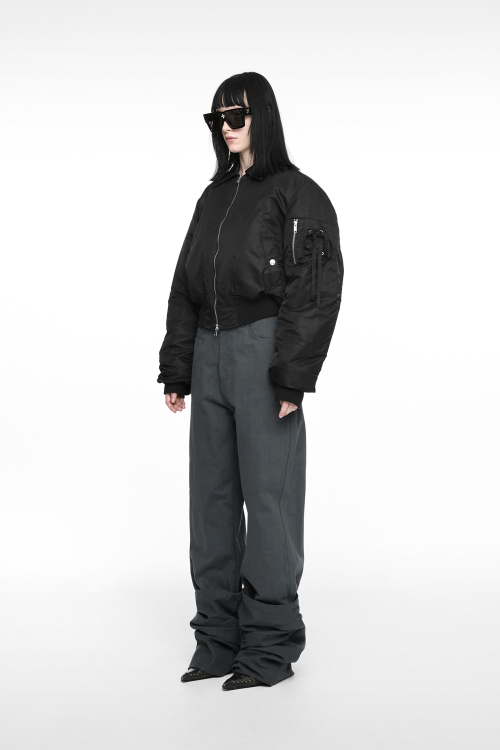 REVERSE COTTON PANTS CHARCOAL