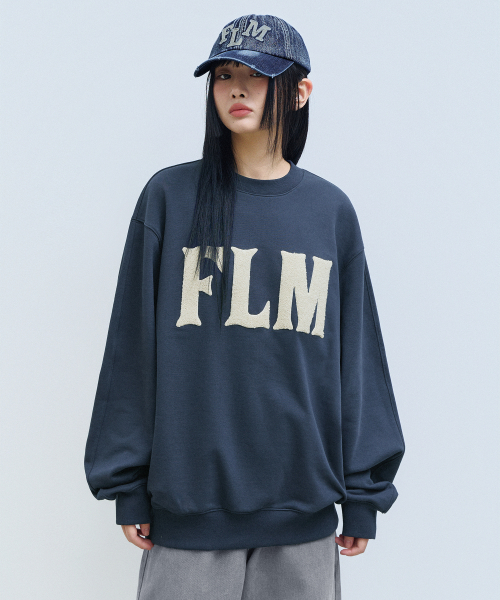 Свитшот FLM с букле логотипом NAVY