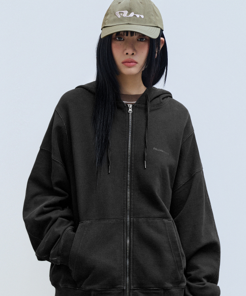 Худи на молнии Authentic Logo Pigment-Black
