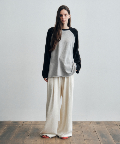 Wool Blend Wide Banding Corduroy Pants_CTB551(White)