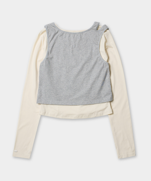 Лонгслив Jersey Top Layering_Cream Butter & Melange