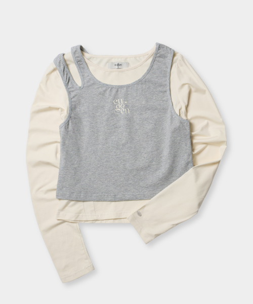 Лонгслив Jersey Top Layering_Cream Butter & Melange