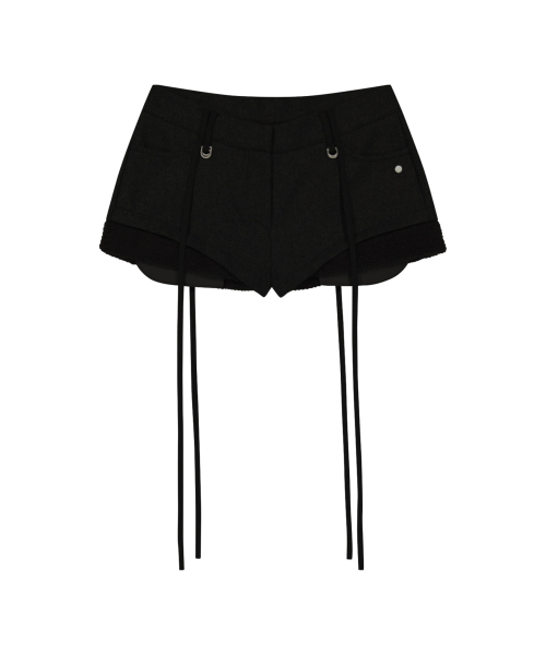 MUSINSA | OJOS Micro Wool Shorts / Black