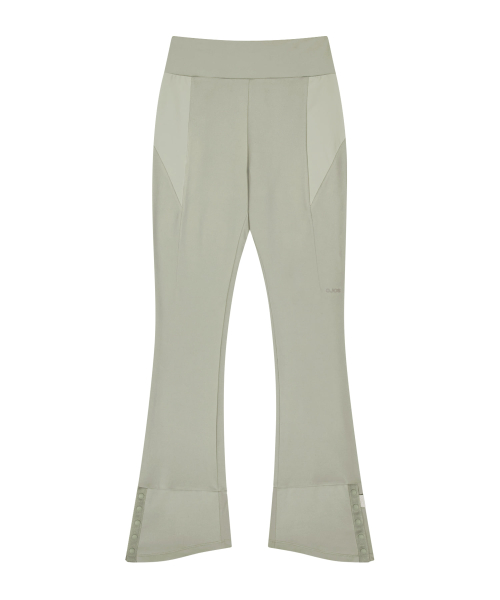 Button Slit Bootcut Pants / Mint Grey