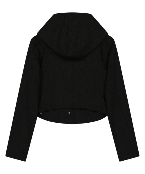 Layered Bolero Wool Jacket / Black