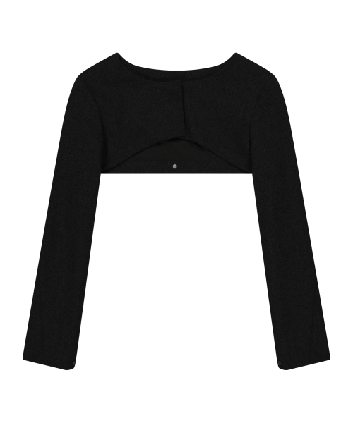 Layered Bolero Wool Jacket / Black
