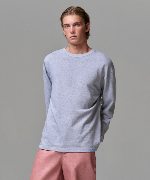 UNISEX ERA SHOULDER LOGO T - MELANGE GRAY